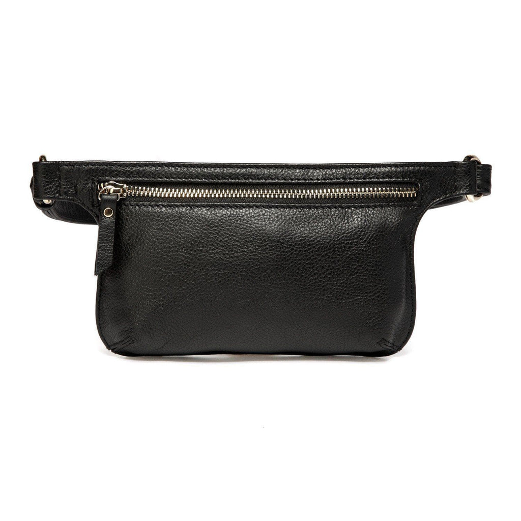 Arlette Leather Waist Bag / Belt Bag - Black waist pack - Vicenzo Leather - Designer