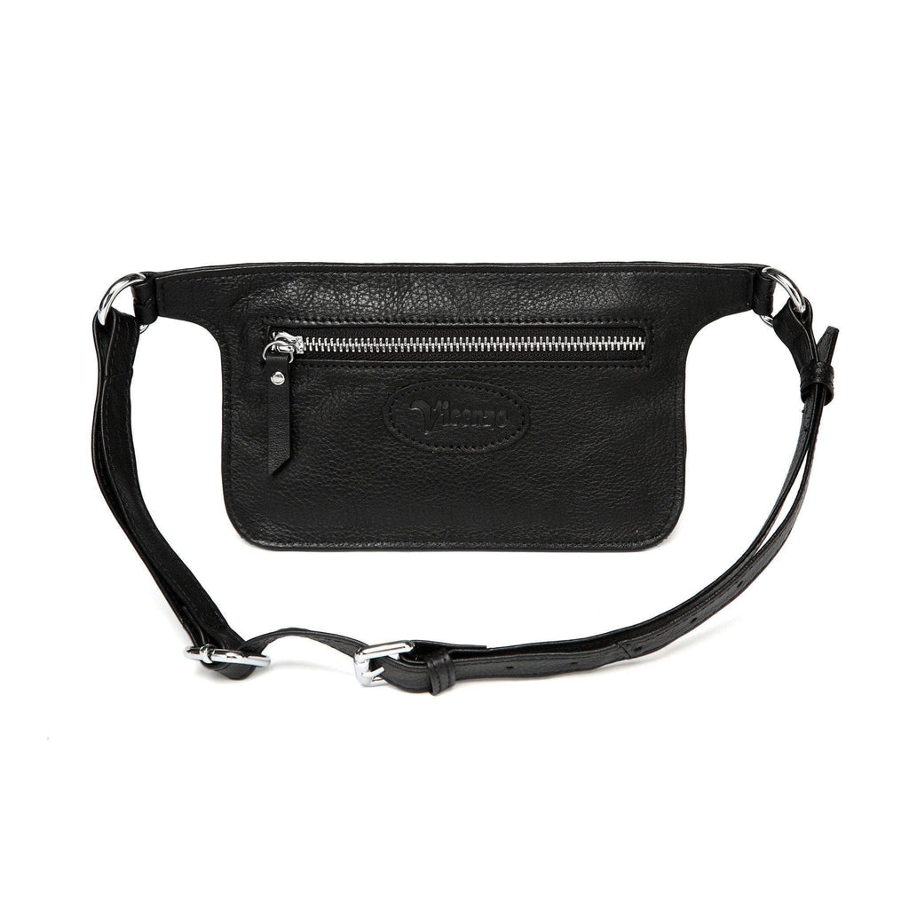 Arlette Studded Leather Waist Bag / Belt Bag - Black waist pack - Vicenzo Leather - Designer