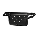 Arlette Studded Leather Waist Bag / Belt Bag - Black waist pack - Vicenzo Leather - Designer