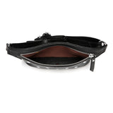 Arlette Studded Leather Waist Bag / Belt Bag - Black waist pack - Vicenzo Leather - Designer