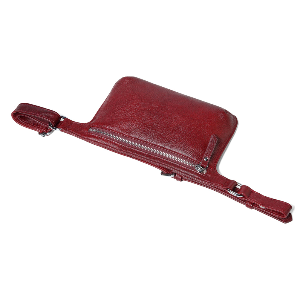 Arlette Leather Waist bag / Belt Bag- RED 2