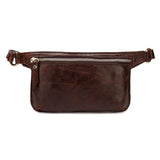 Mibel Distressed Leather Waist Pack/Crossbody - Dark Brown