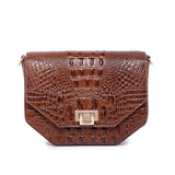 Alessia Croc Embossed Leather Handbag/ Crossbody bag: Magenta