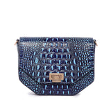Alessia Croc Embossed Leather Handbag/ Crossbody bag: Magenta